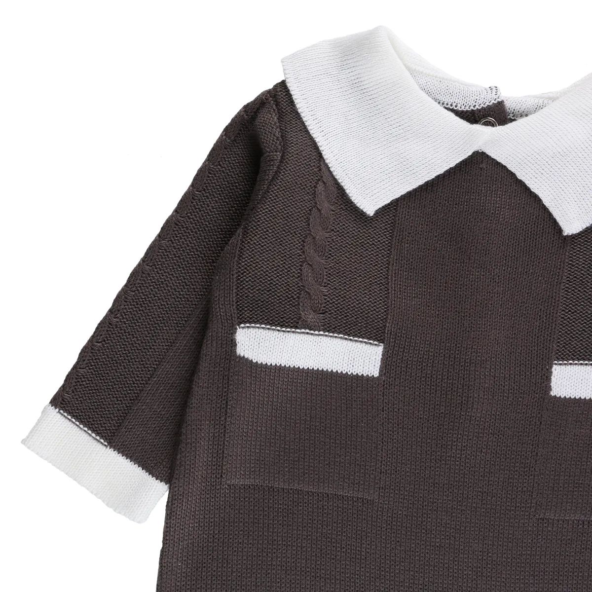 Saída Maternidade Trançada com Bolso Din Don em Linho Cinza