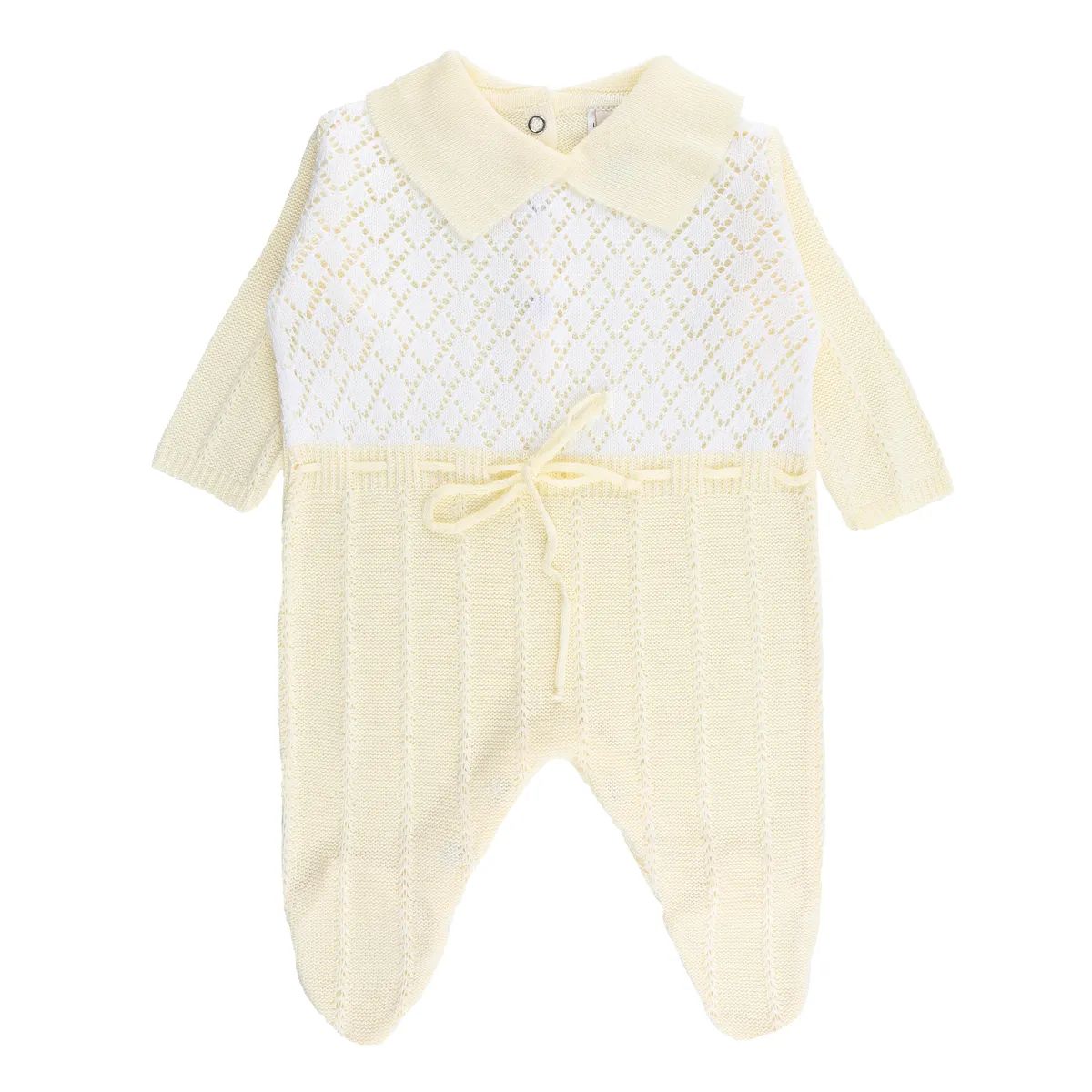 Saída de Maternidade Din Don em Linho com Detalhe de Cinto Amarelo