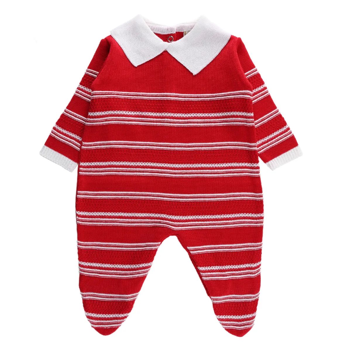 Saída Maternidade Din Don em Linho com Detalhe Zig Zag Vermelho