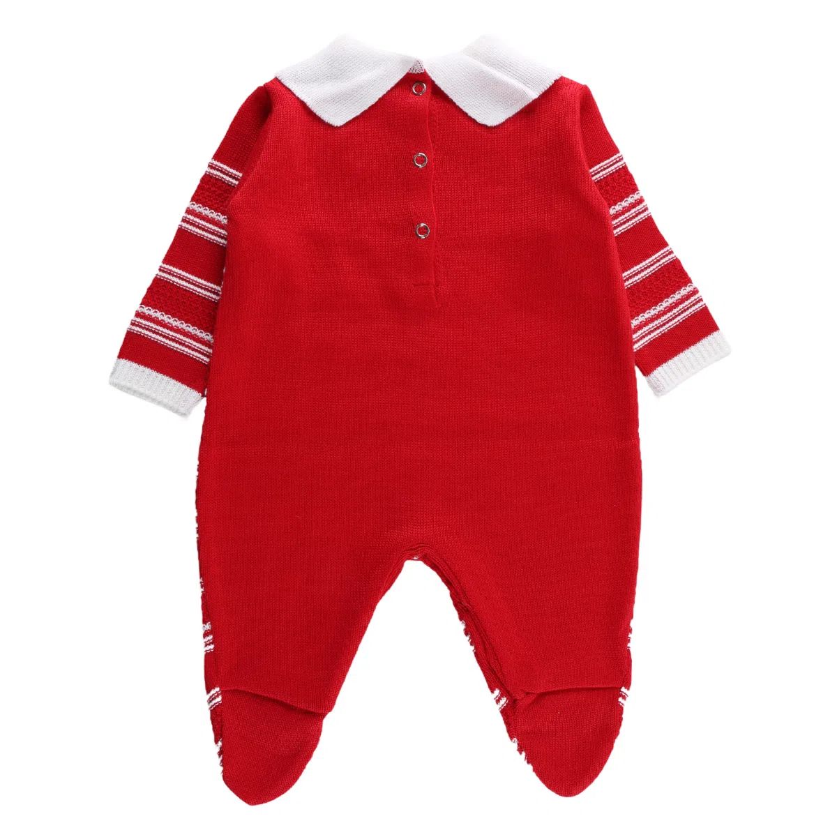 Saída Maternidade Din Don em Linho com Detalhe Zig Zag Vermelho