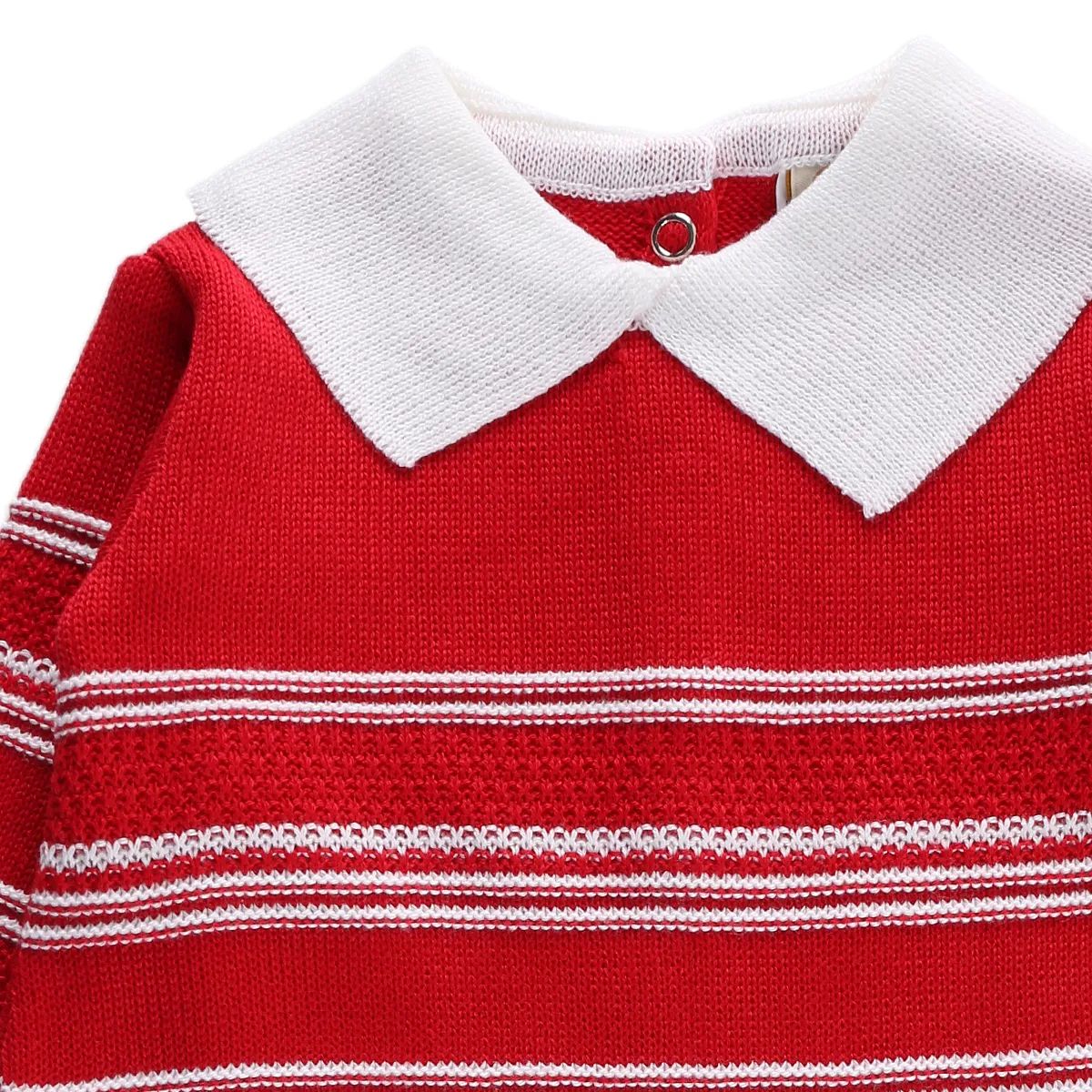 Saída Maternidade Din Don em Linho com Detalhe Zig Zag Vermelho