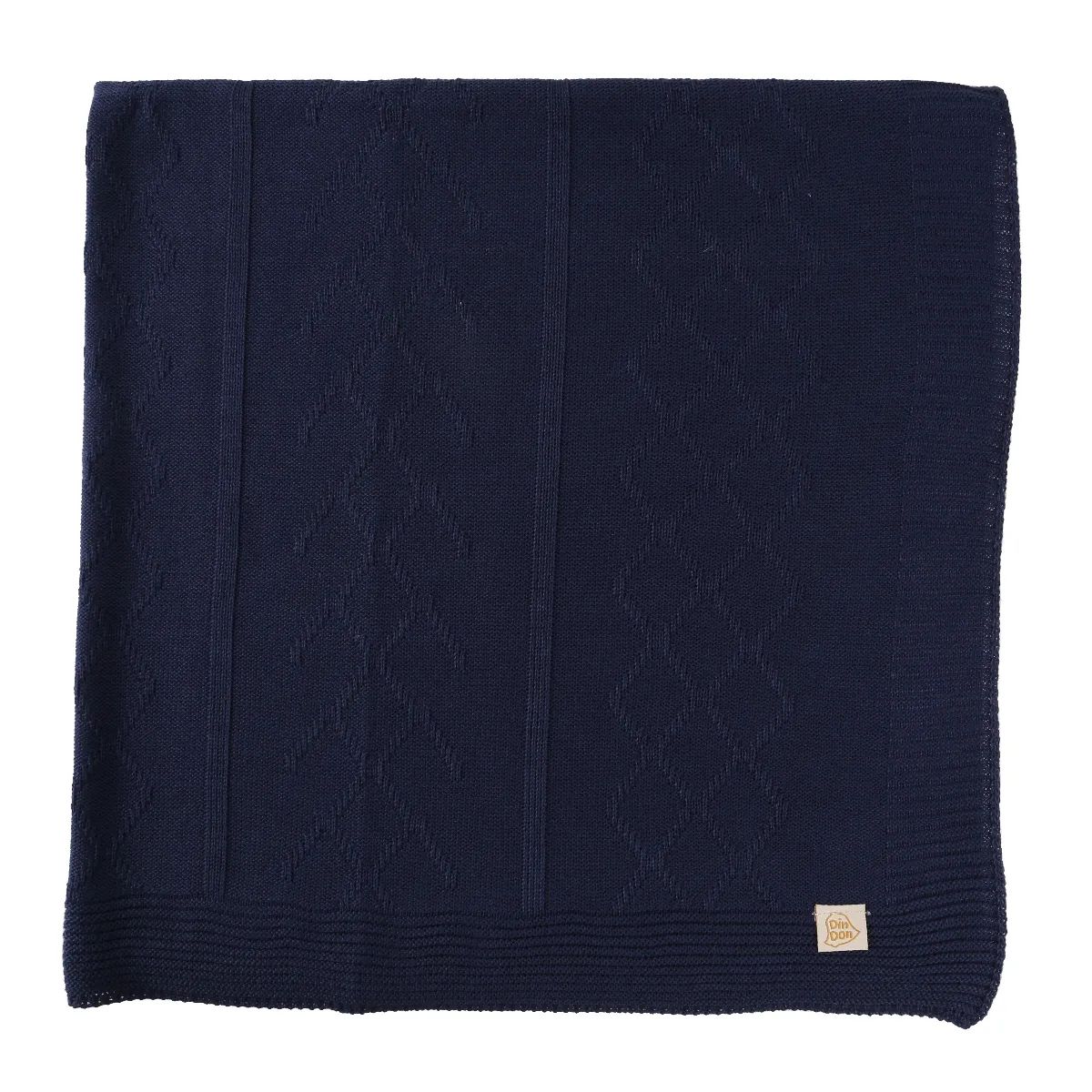 Saída Maternidade Din Don em Linho com Pala Trançada Azul Marinho