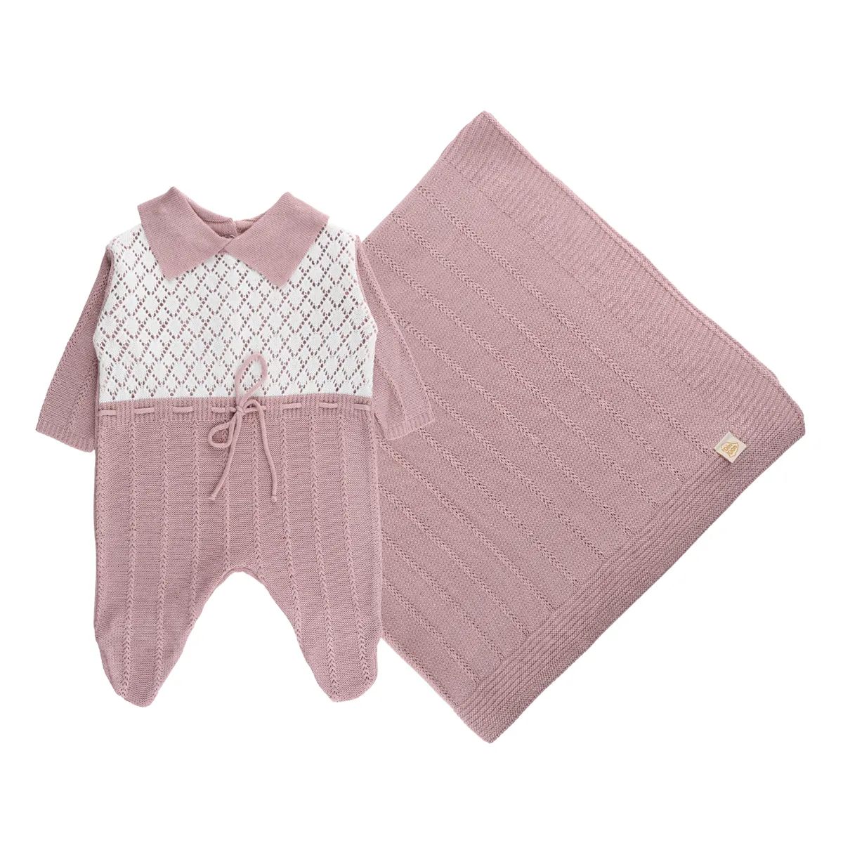 Saída de Maternidade Din Don em Linho com Detalhe de Cinto Amarelo