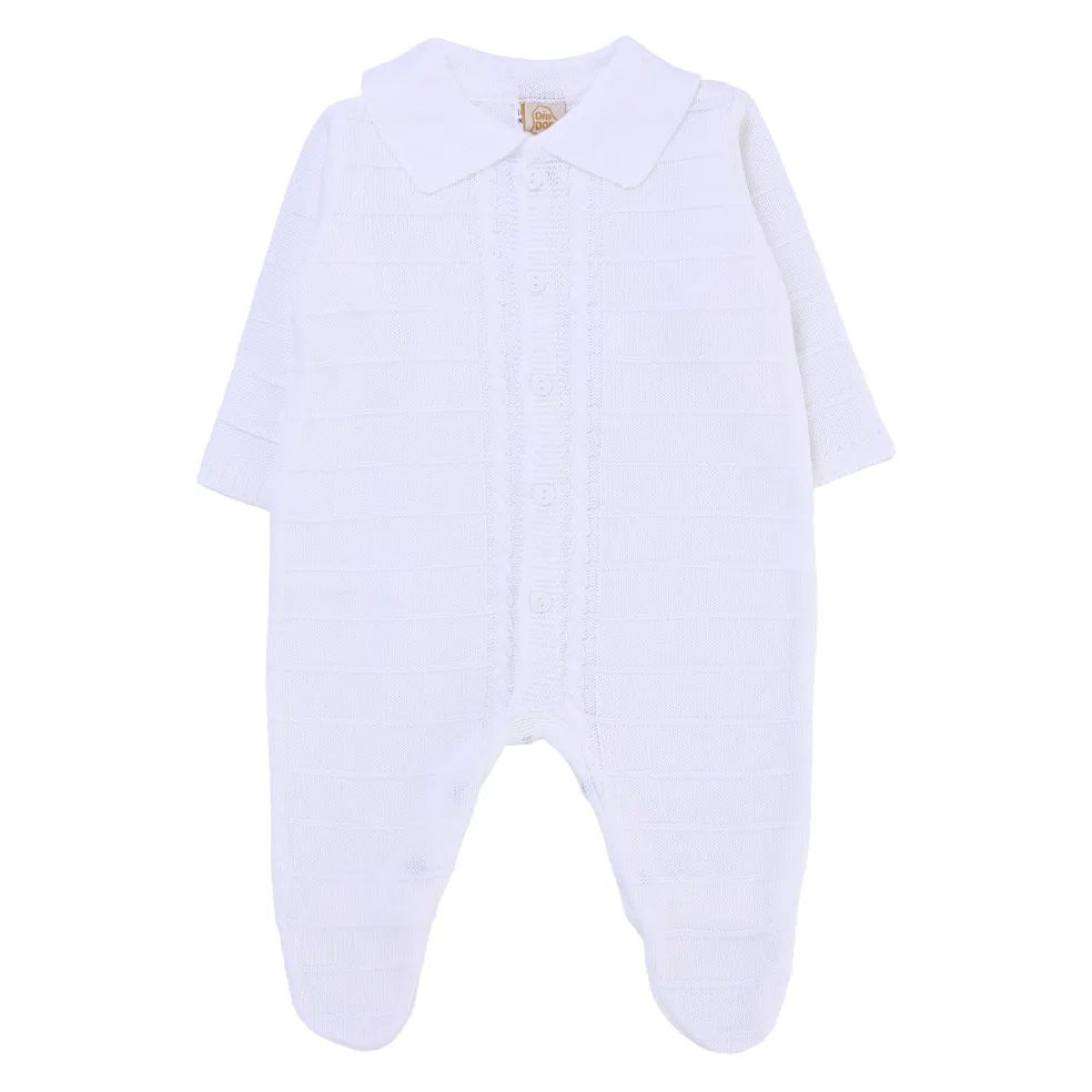 Saída Maternidade Din Don Trançada com Botões Azul Marinho