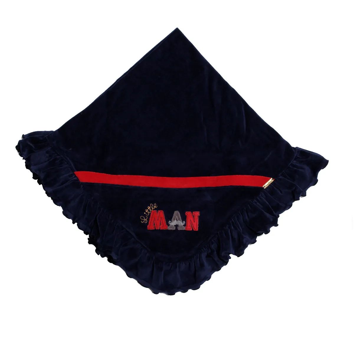 Saída Maternidade Din Don em Plush Bordado Little Man Azul Marinho