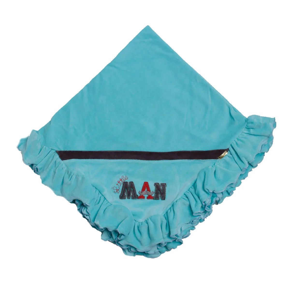 Saída Maternidade Din Don em Plush Bordado Little Man Azul Marinho