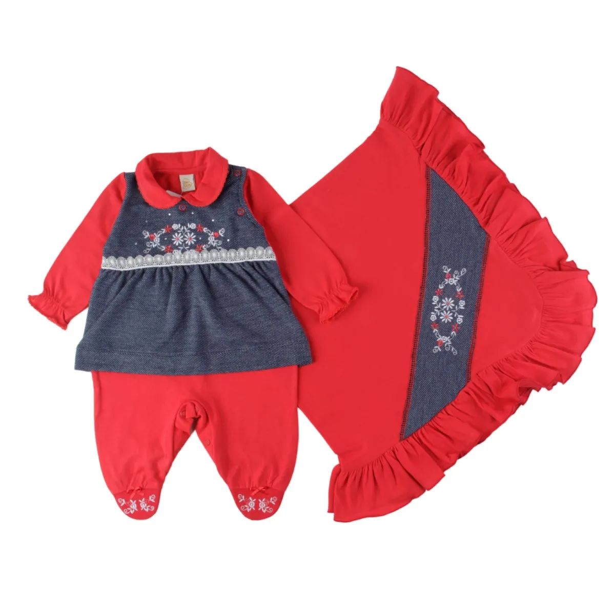 Saída Maternidade Din Don Poá com Bordado Ursinho