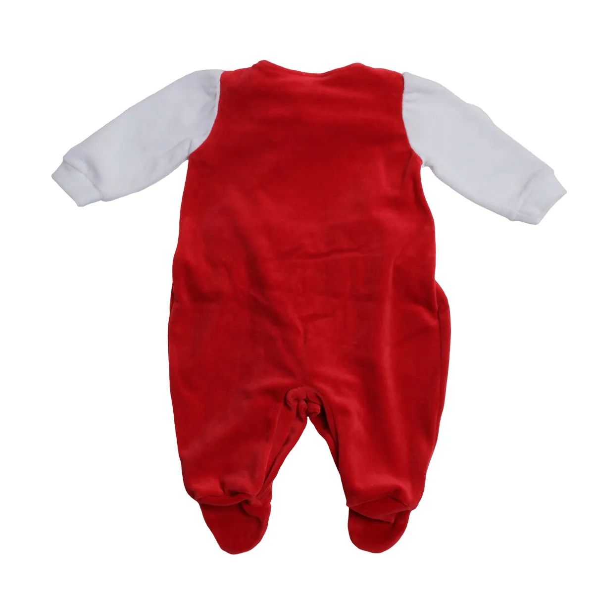 Saída Maternidade Din Don Em Plush Gola Com Renda E Suspensório Vermelho