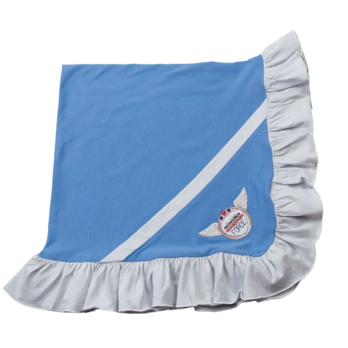 Saída Maternidade Din Don Bordada com Gola Polo Azul Claro