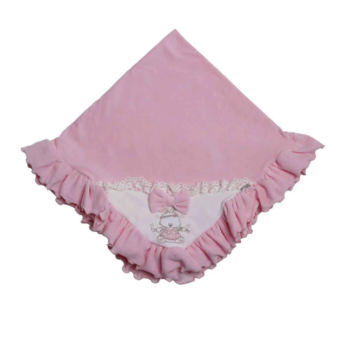 Saída Maternidade Din Don Em Plush Gola Com Renda E Suspensório Vermelho