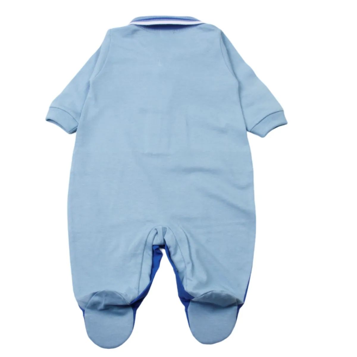 Saída Maternidade Din Don Bordada com Gola Polo Azul Claro