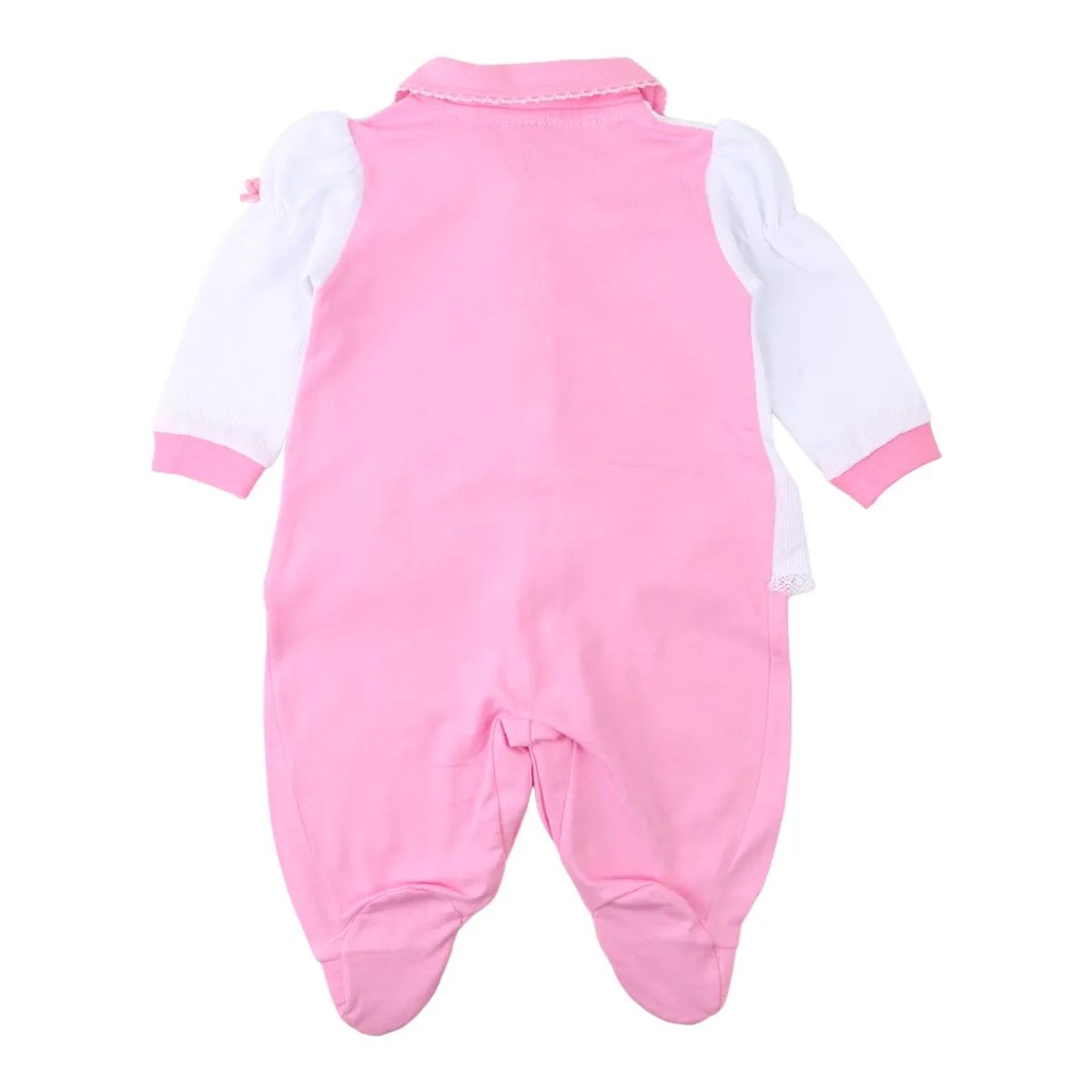 Saída de Maternidade Din Don Bordado Casinha Urso Rosa Claro