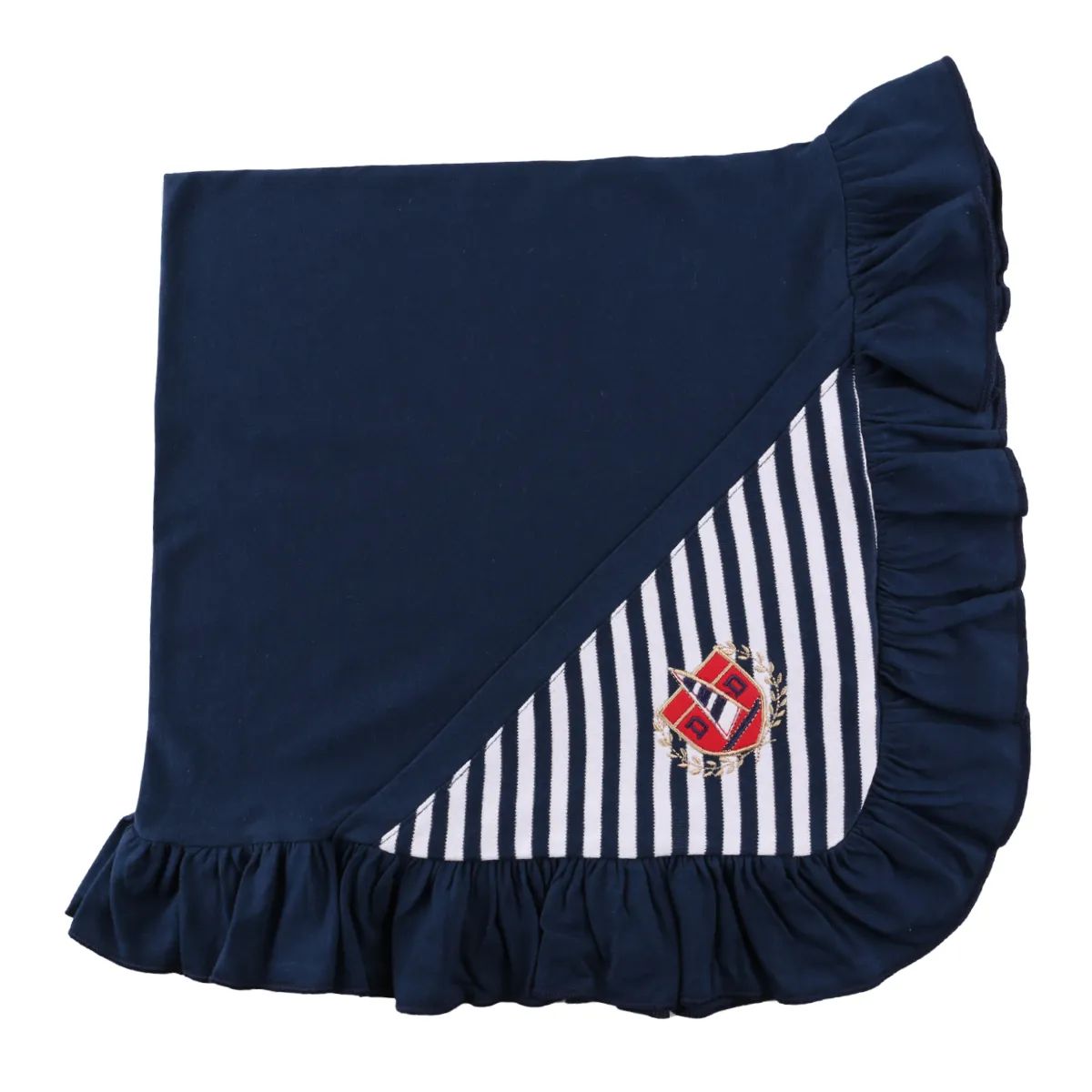 Saída de Maternidade Din Don Bordado Brasão Azul Marinho Tam P