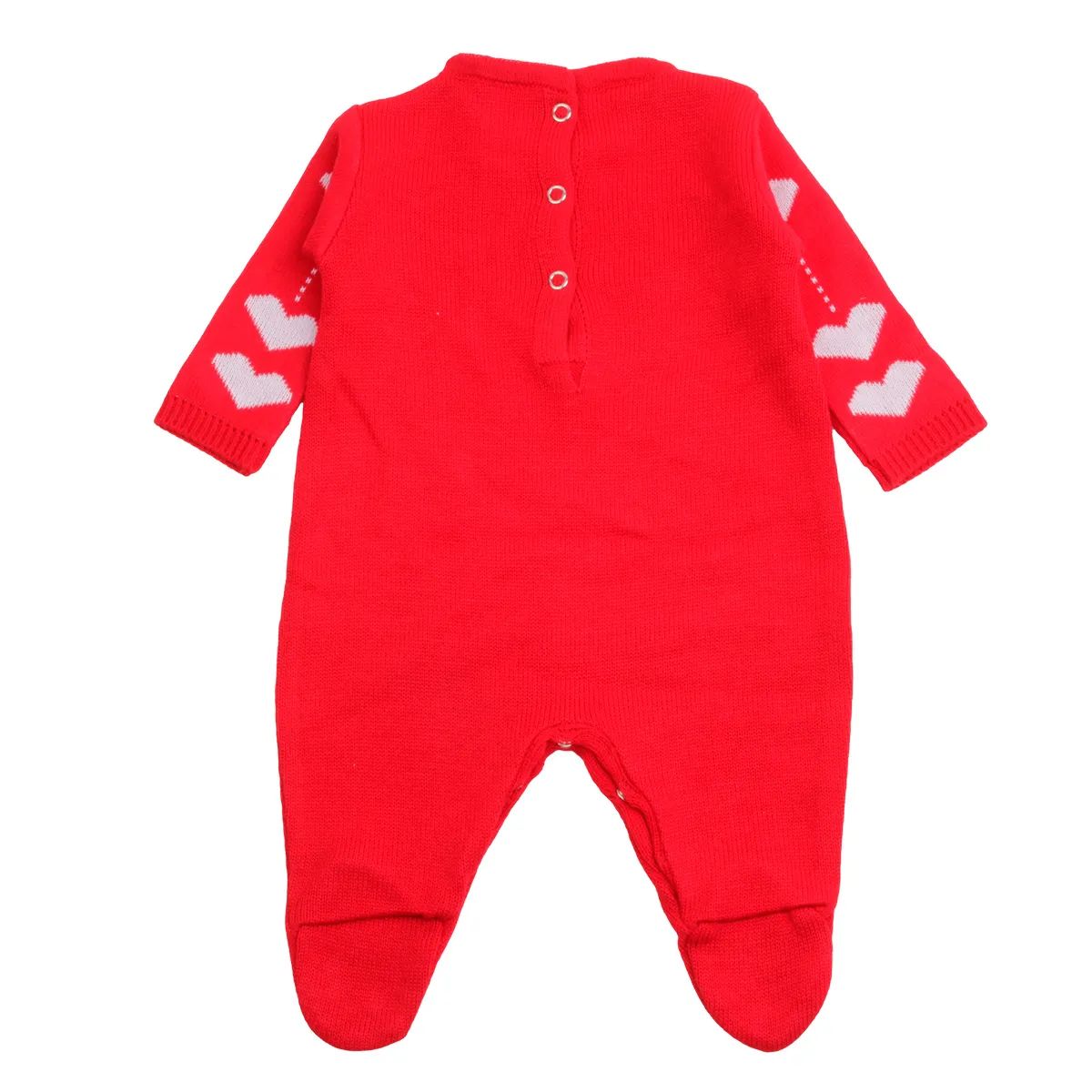 Saída Maternidade Din Don Corações e Pérolas Vermelho