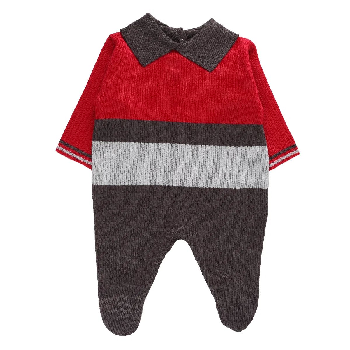 Saída Maternidade Din Don em Linho Listras Azul