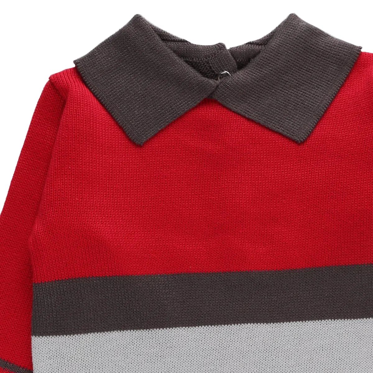 Saída Maternidade Din Don em Linho Listras Azul