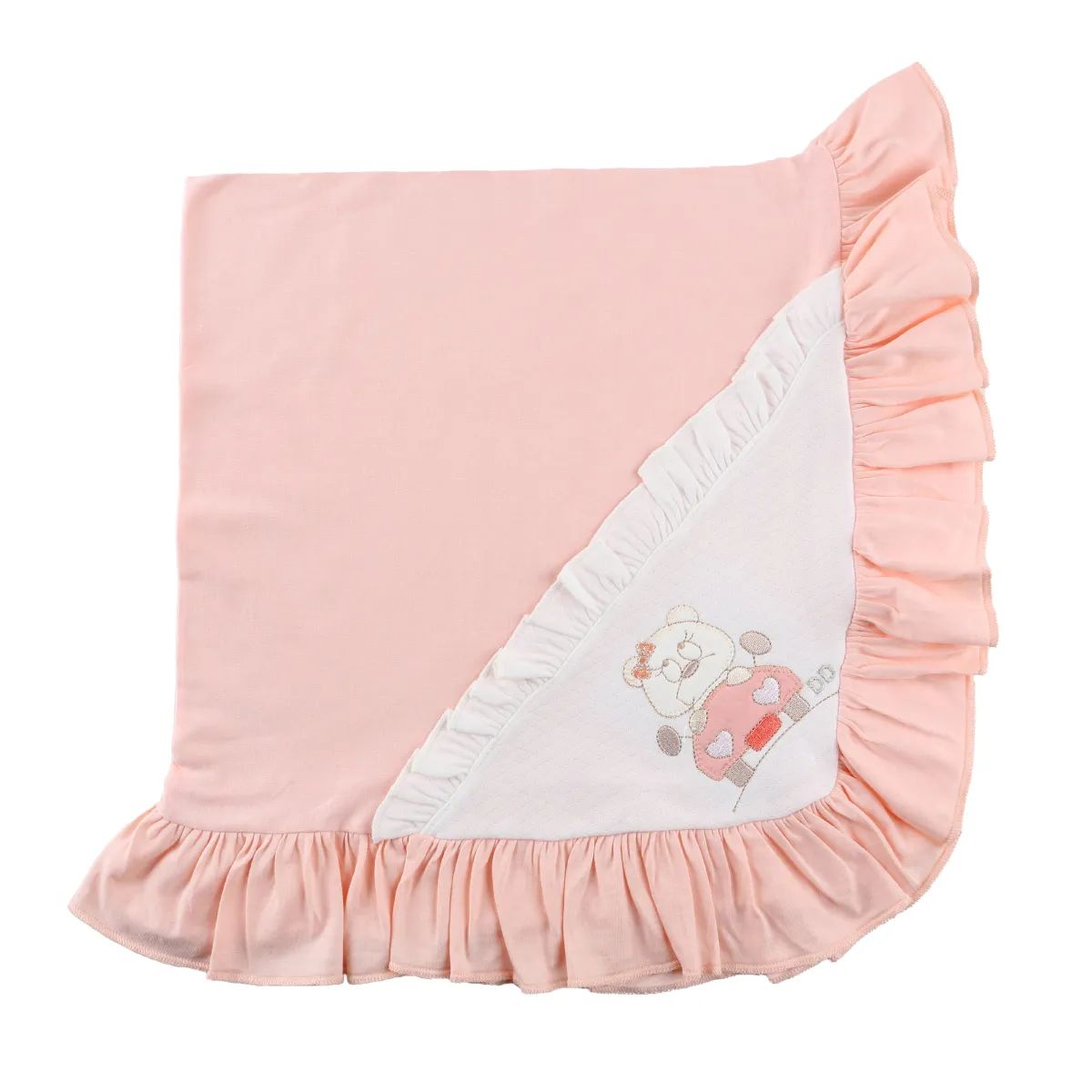 Saída de Maternidade Din Don Ursa com Laço Rosa Tam P