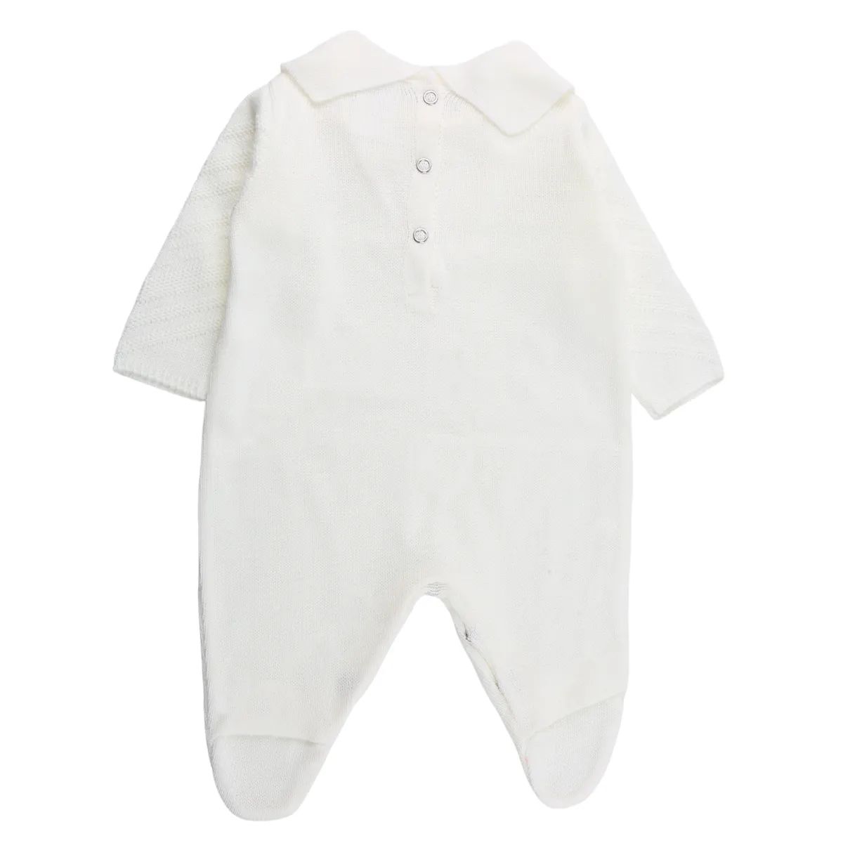 Saída Maternidade Din Don com Gola Trançado Pérolas Off White