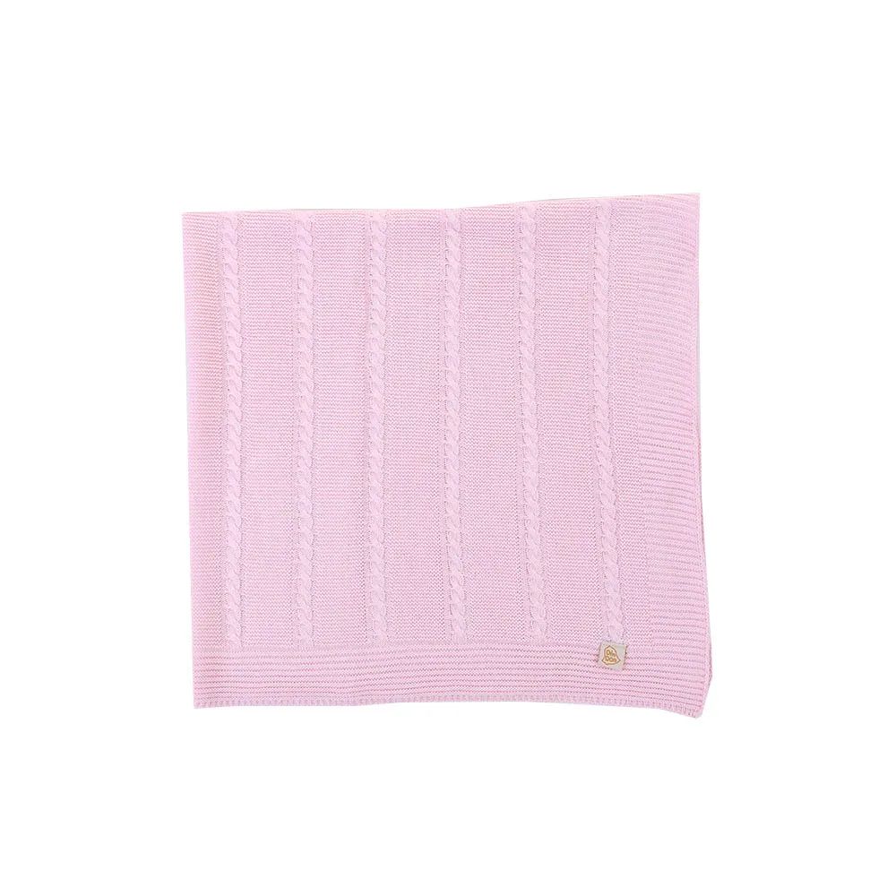 Saída de Maternidade Din Don Detalhe Trança e Furinhos Rosa Claro