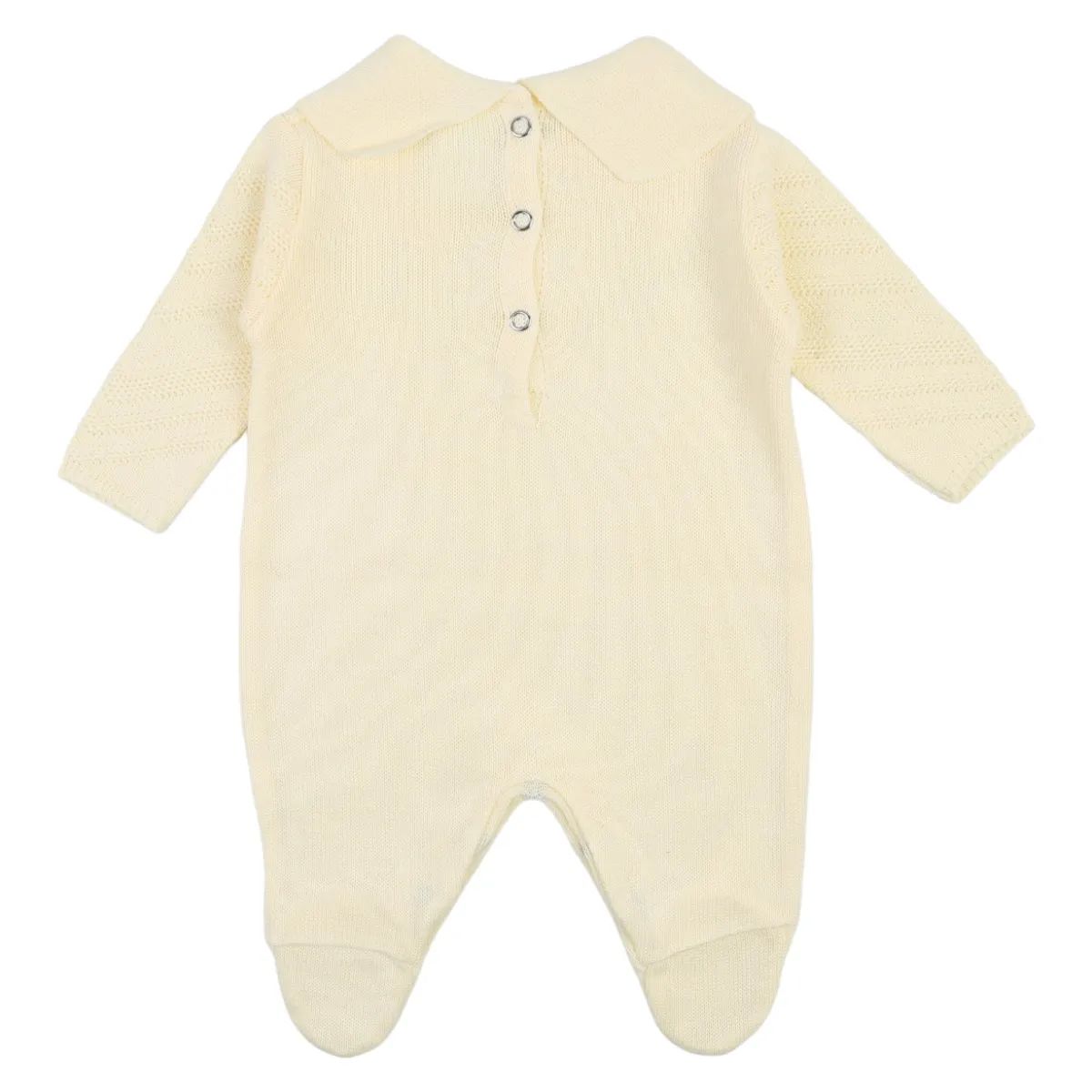 Saída Maternidade Din Don com Gola Trançado Pérolas Off White