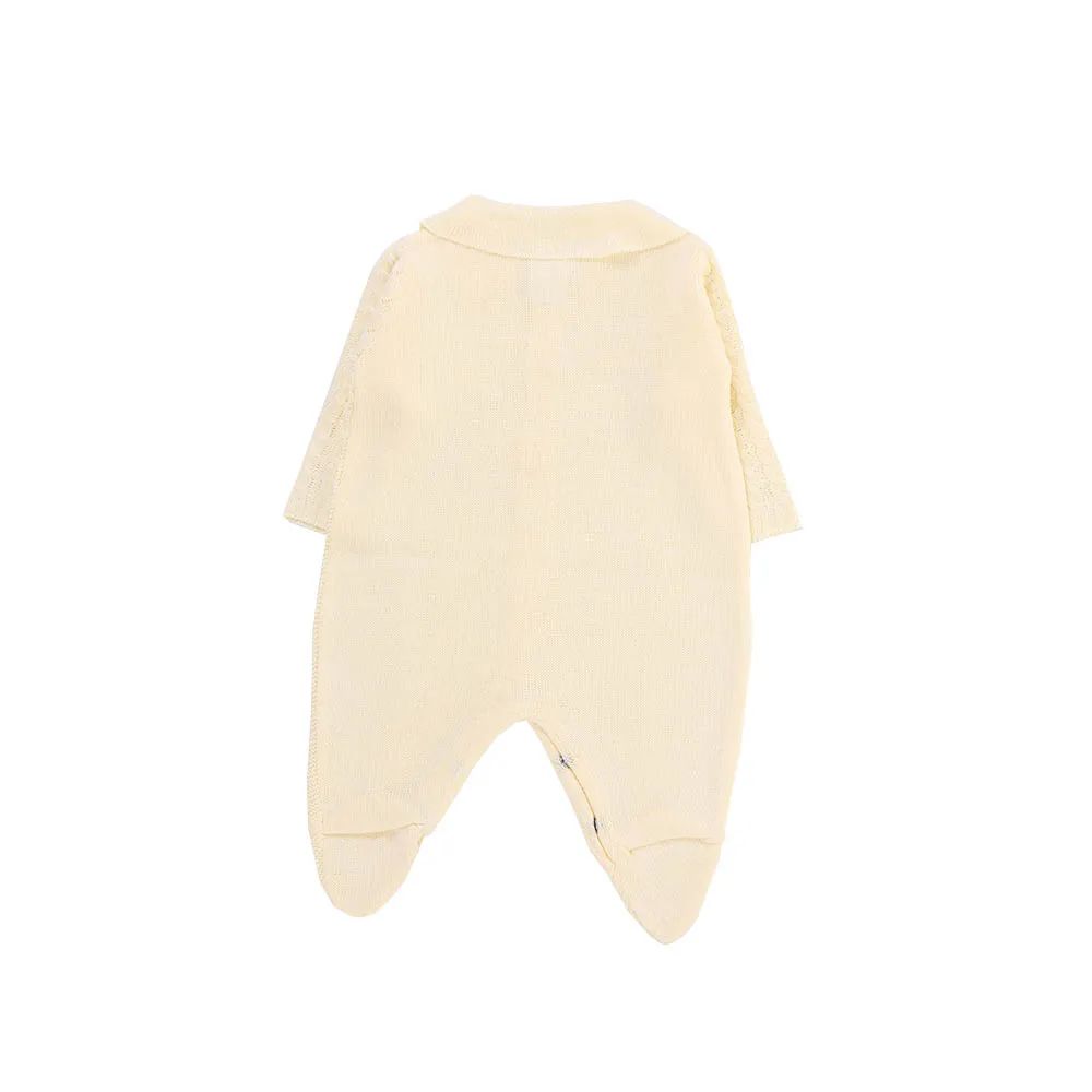 Saída Maternidade Din Don Trançado com Botões Branco