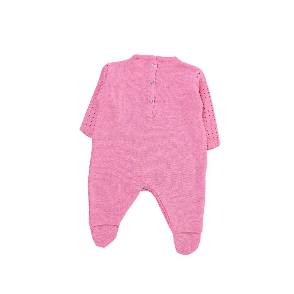 Saída de Maternidade Din Don Detalhe Trança e Furinhos Rosa Claro