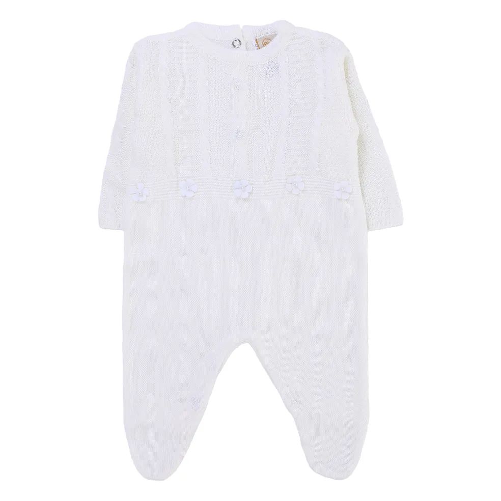 Saída Maternidade Din Don com Trança e Flores Off White