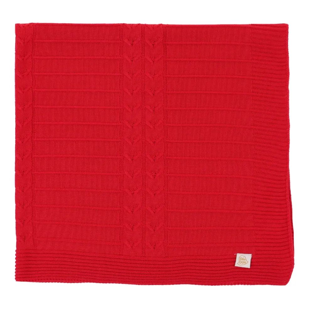 Saída de Maternidade Din Don Trançado com Pérolas Vermelho