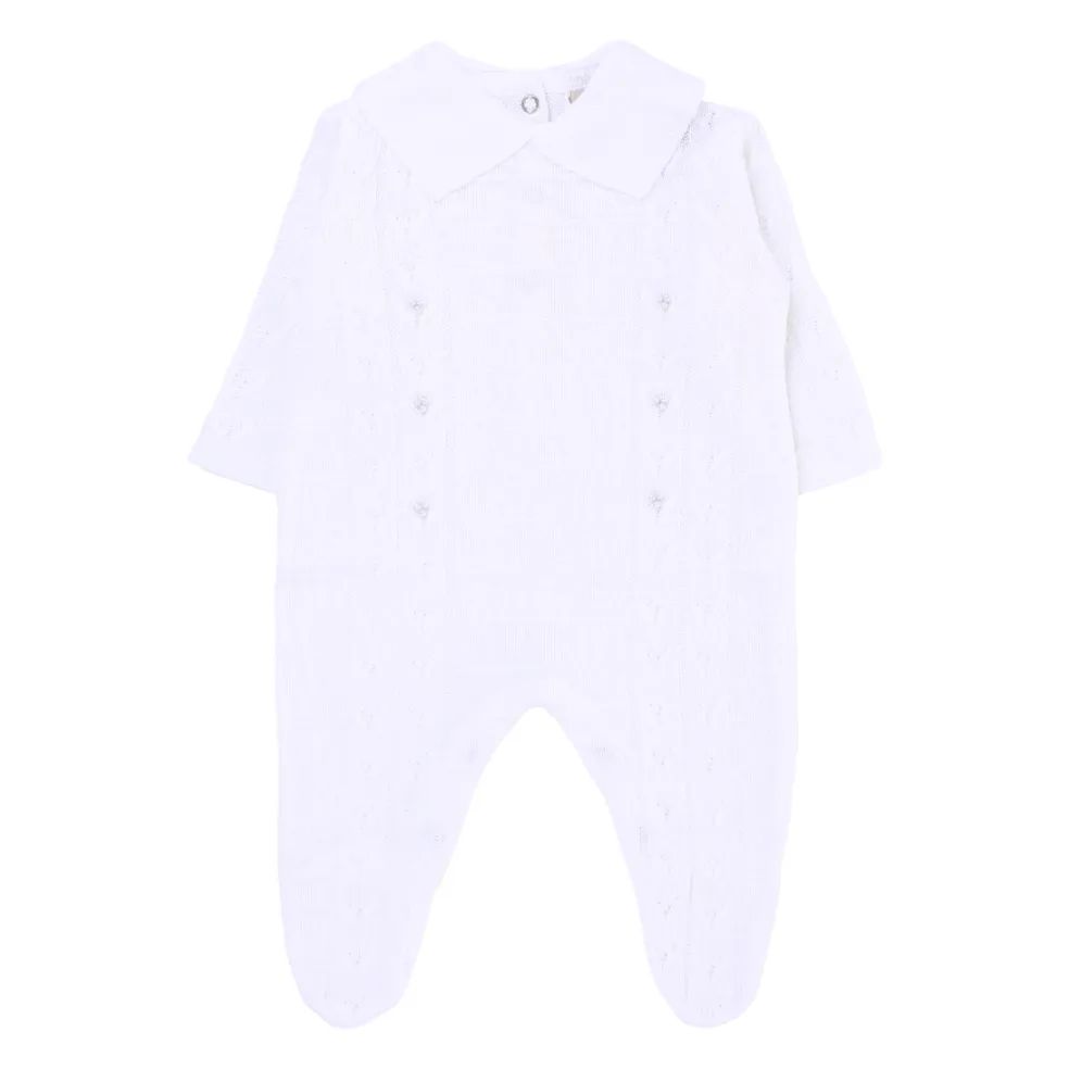 Saída de Maternidade Din Don Trançado com Pérolas Vermelho