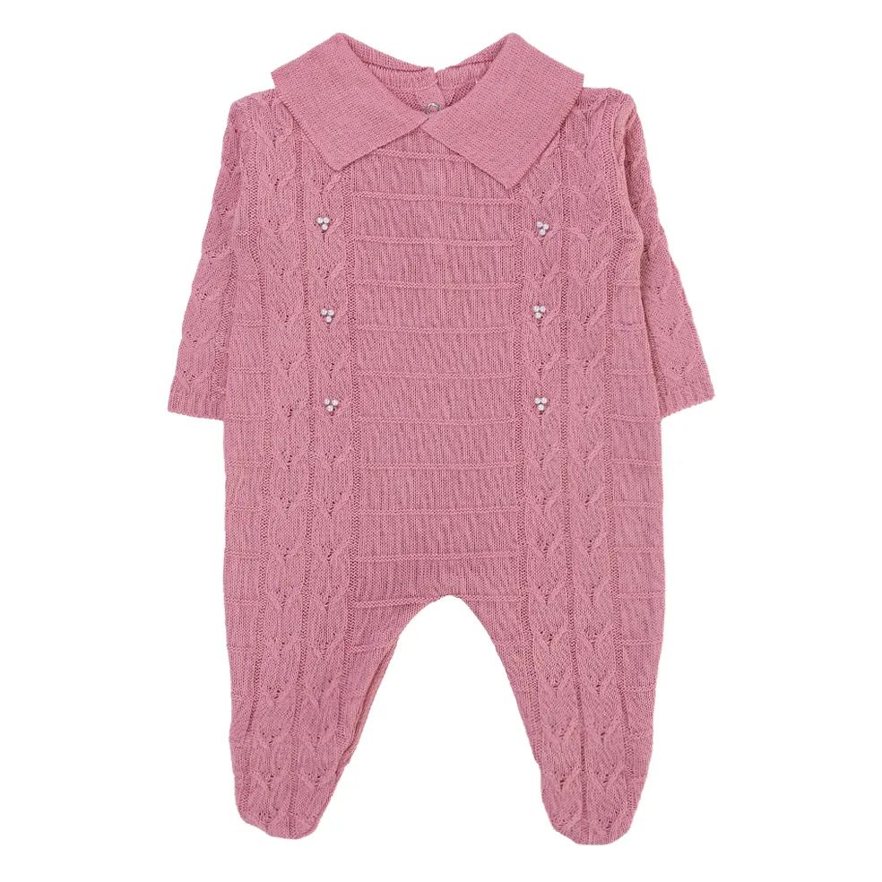 Saída de Maternidade Din Don Trançado com Pérolas Vermelho