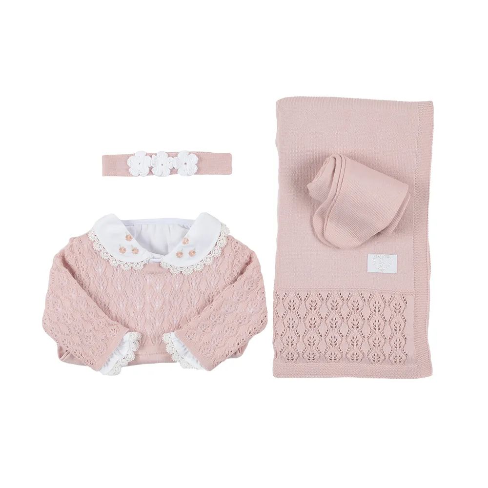 Saída Maternidade Fofinho com Detalhe Bordado Nude