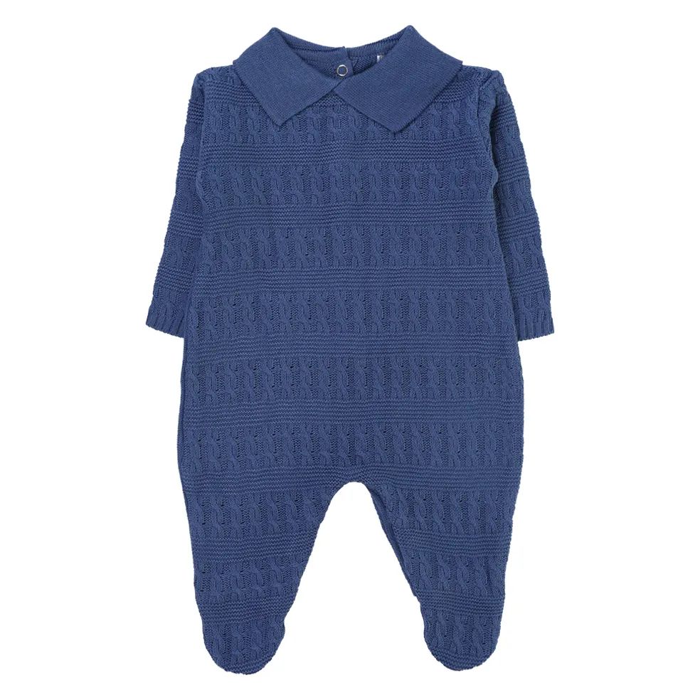 Saída de Maternidade Din Don com Trança Transpassada Azul Claro