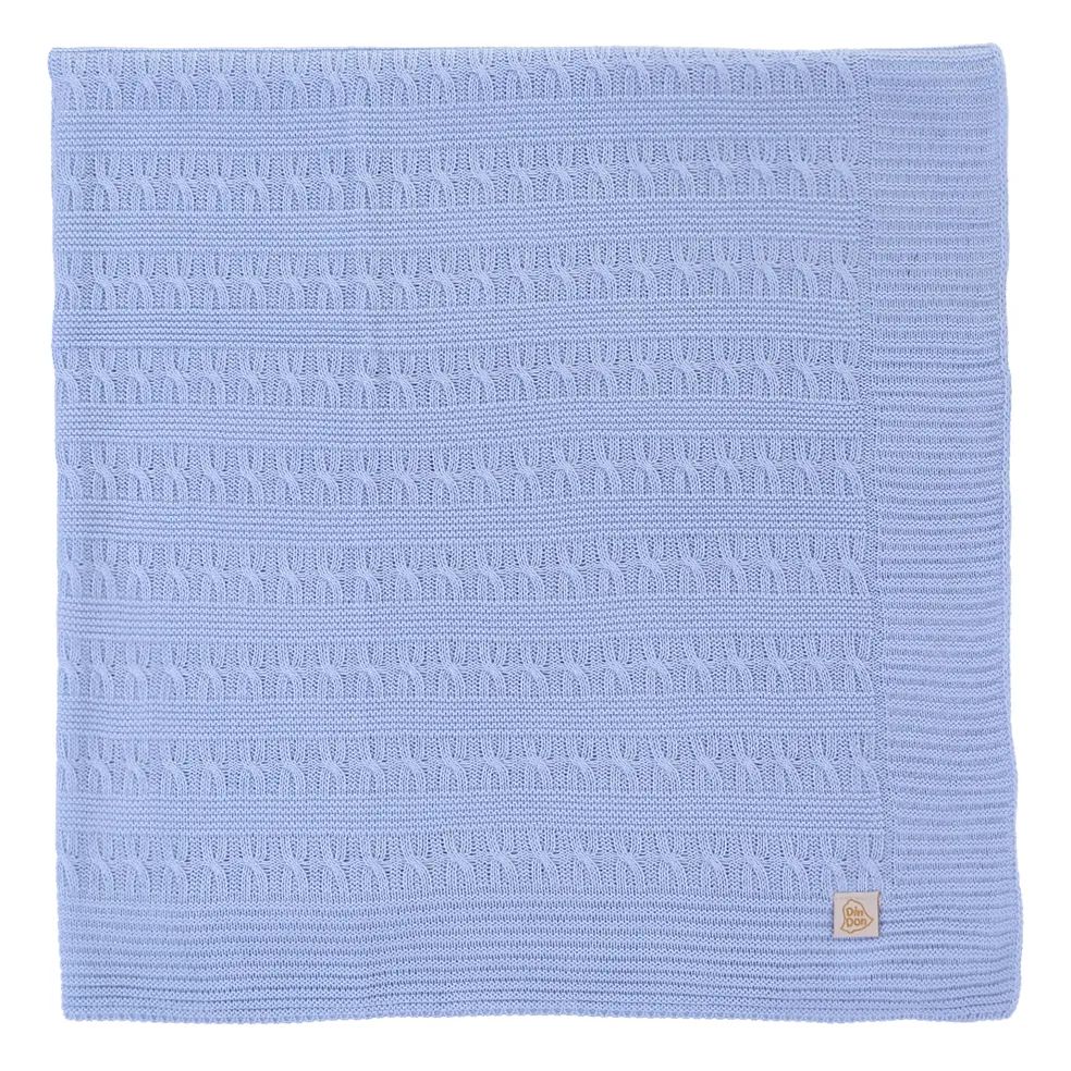 Saída de Maternidade Din Don com Trança Transpassada Azul Claro