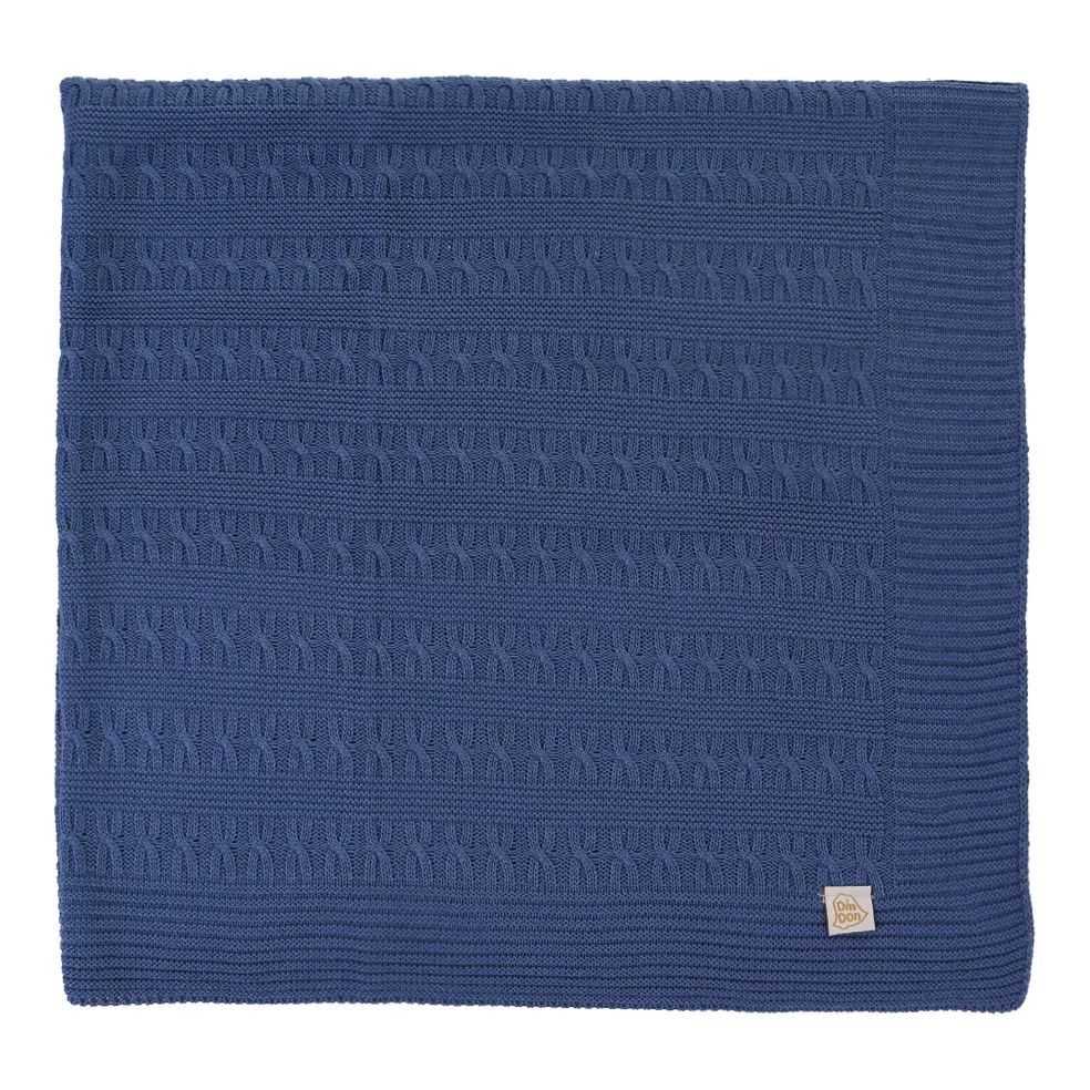 Saída de Maternidade Din Don com Trança Transpassada Azul Claro