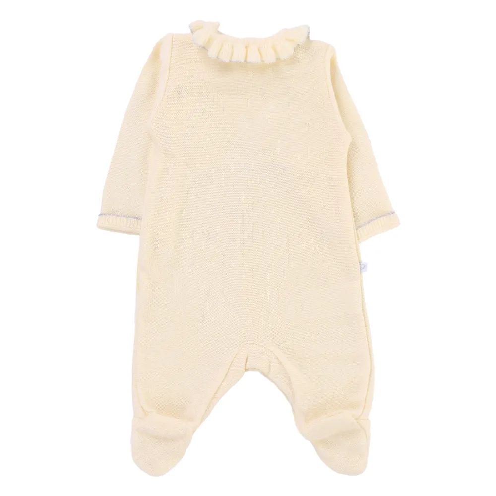 Saída Maternidade Fofinho Bordado com Tiara Off White