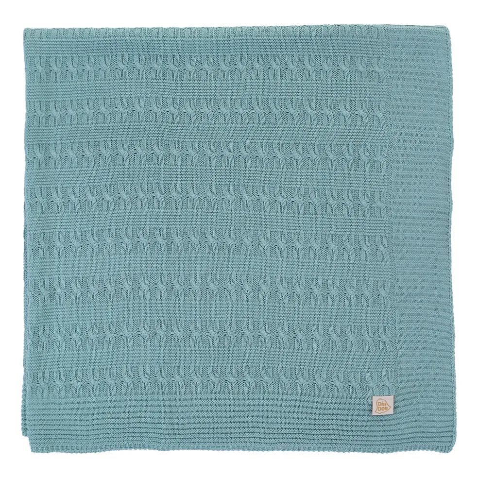 Saída de Maternidade Din Don com Trança Transpassada Azul Claro