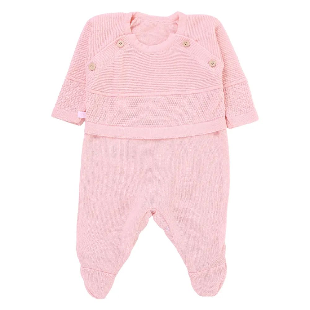 Saída Maternidade Fofinho Com Detalhe De Botões Vermelho