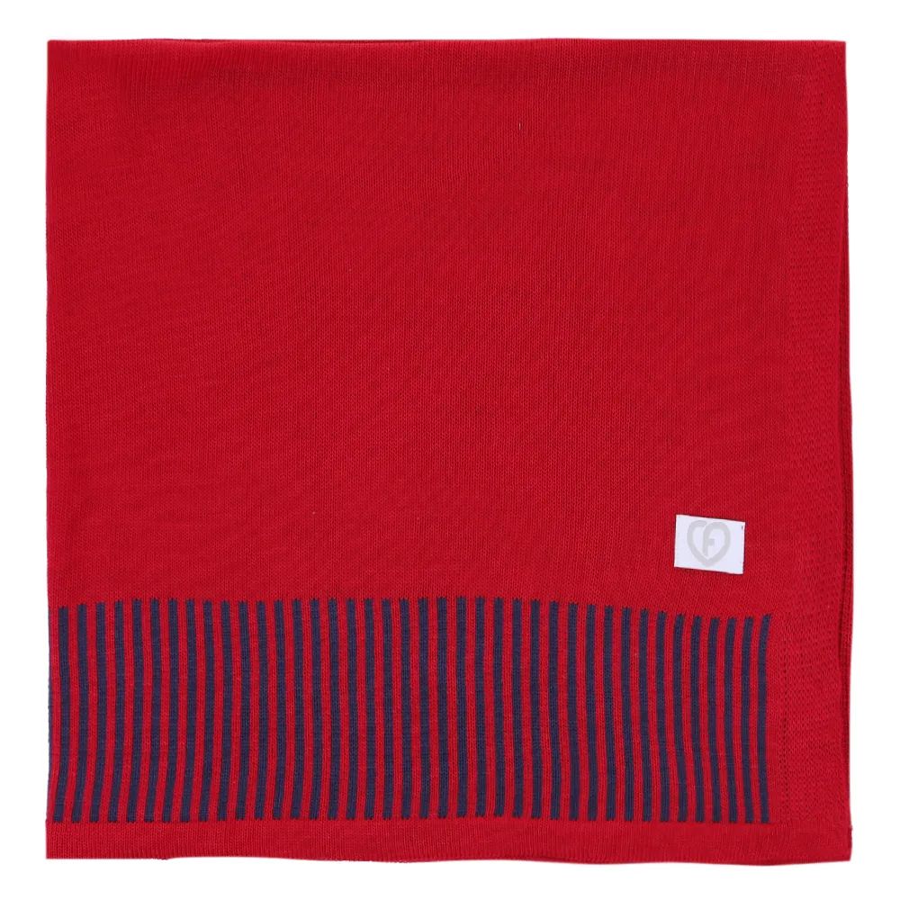 Saída Maternidade Fofinho com Detalhe Bordado Listrado Vermelho