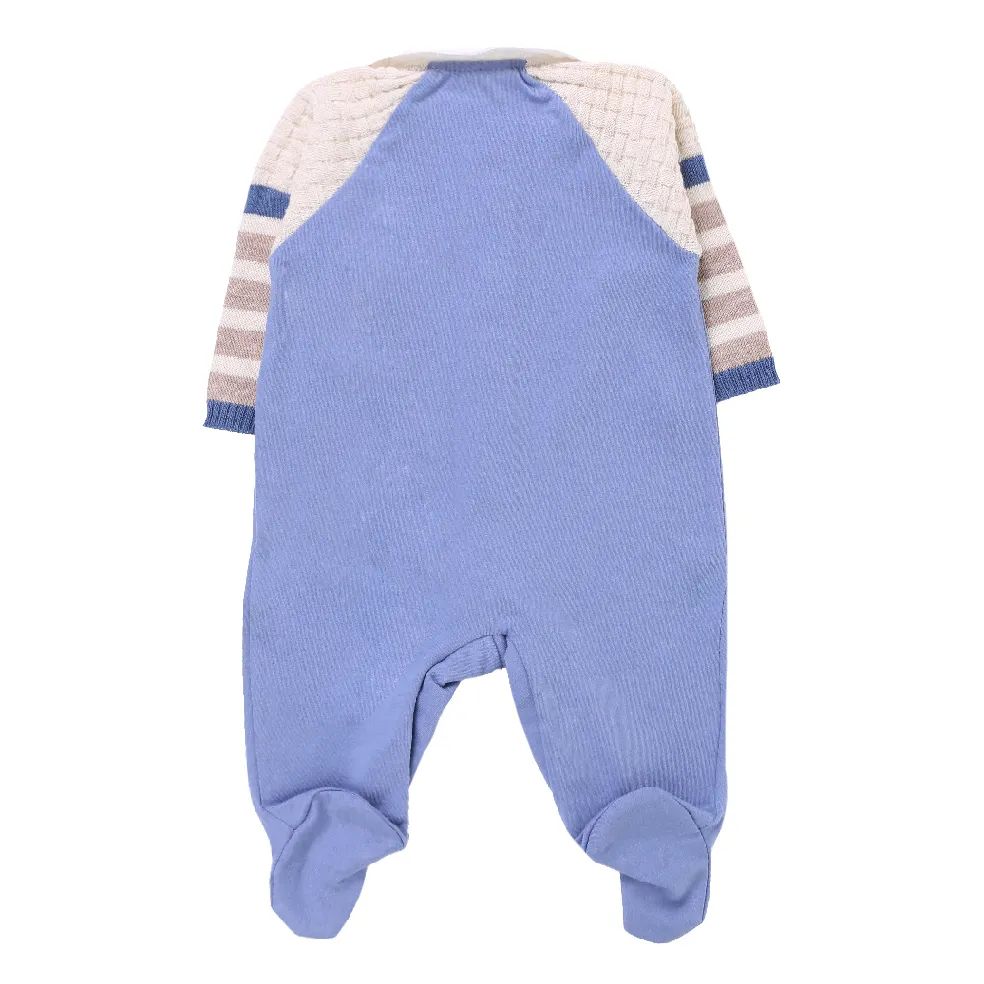 Saída Maternidade Sonho Mágico Manga Listrada Azul Marinho