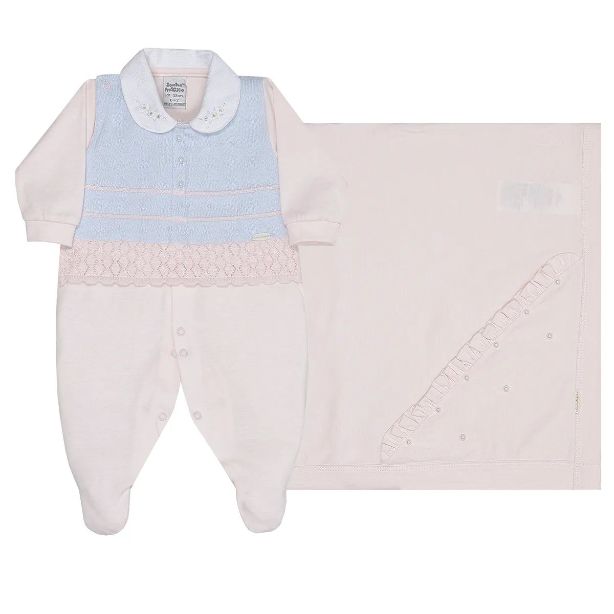 Saída De Maternidade Sonho Mágico Suéter Tricô Off White