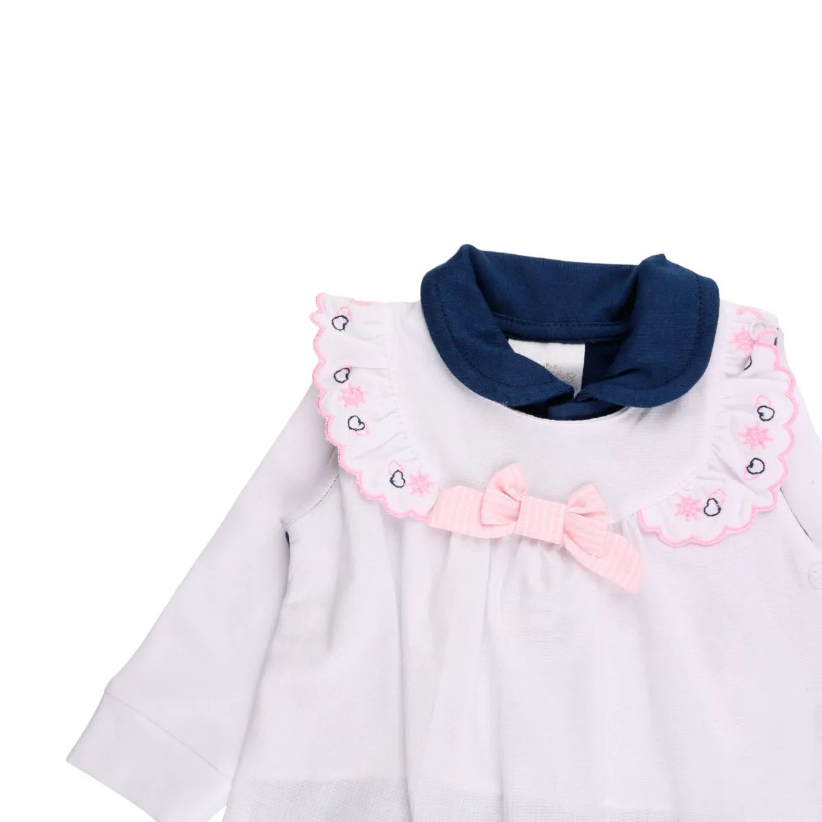 Saída Maternidade Paraíso Pala Com Babados e Lacinho 2 Peças