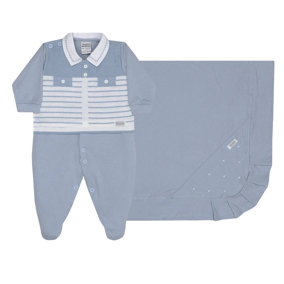 Saída de Maternidade Sonho Mágico Suéter Listrado Off White