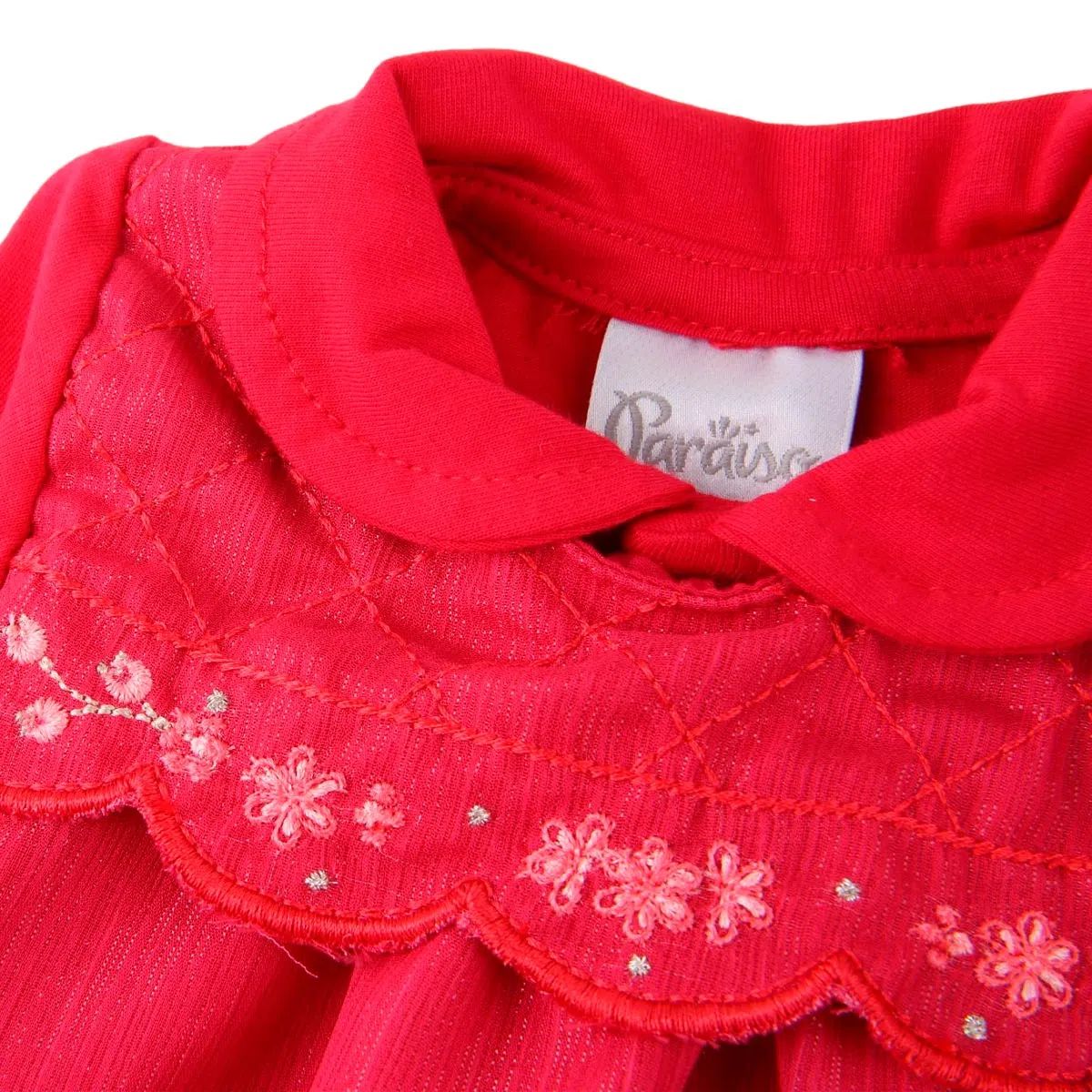 Saída Maternidade Paraíso Pala Em Lurex Com Bordado 2 Peças