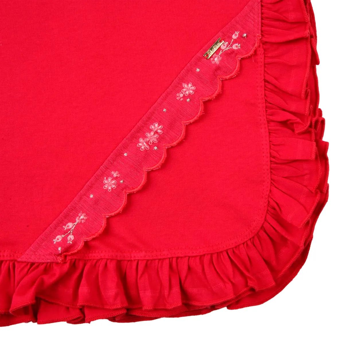 Saída Maternidade Paraíso Pala Em Lurex Com Bordado 2 Peças