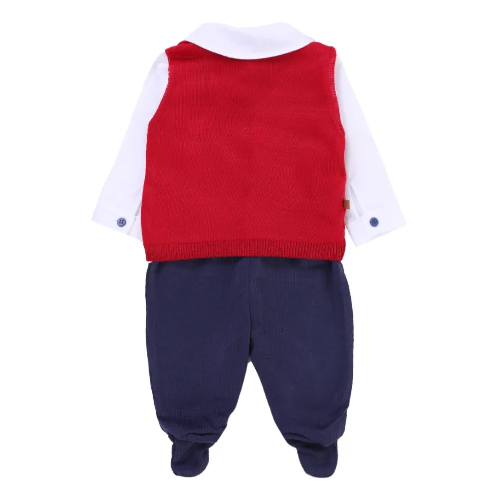 Saída Maternidade Fofinho com Detalhe Bordado Leme Vermelho