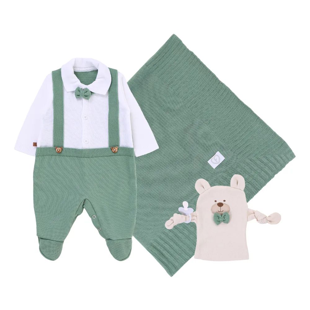 Saída De Maternidade Fofinho Com Naninha Fantoche Vermelho