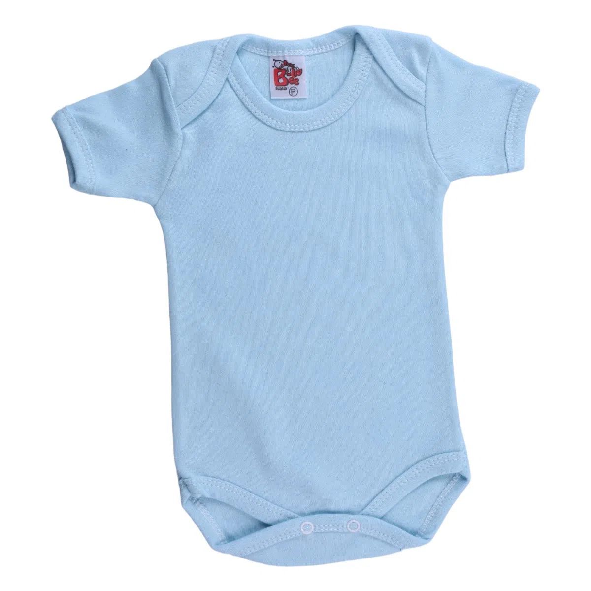 Kit Body Manga Curta Bebê Baby Bee Suedine Rosa 3 Peças