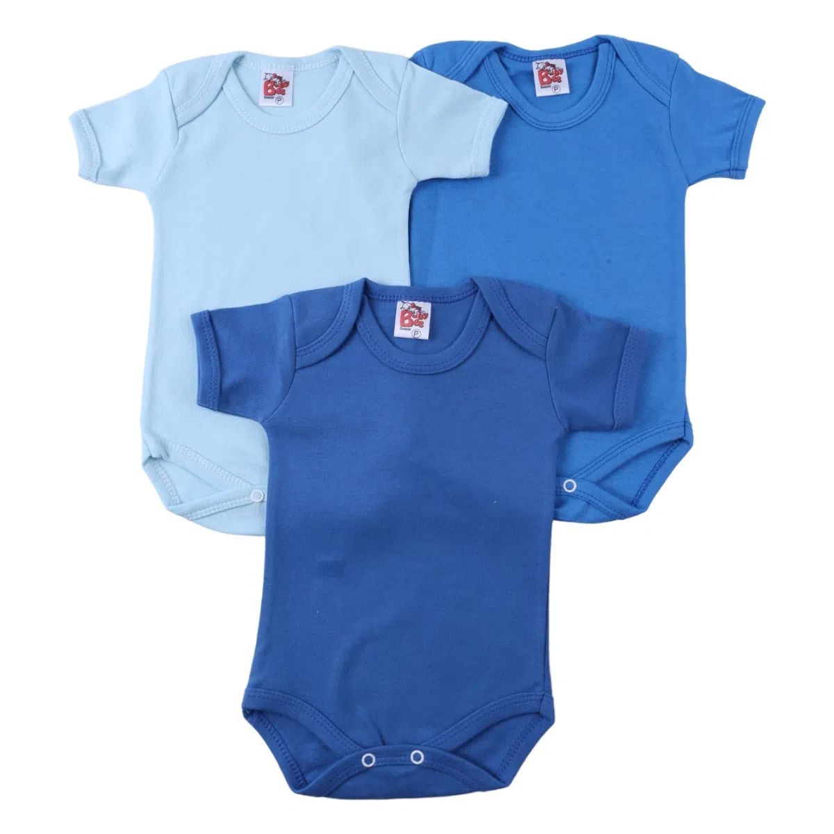 Kit Body Manga Curta Bebê Baby Bee Suedine Rosa 3 Peças