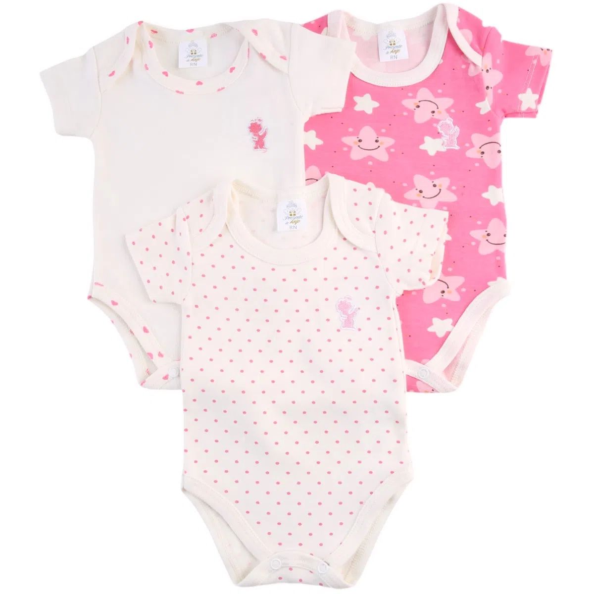 Kit Body Presente de Anjo Estrelinha Poá 3 Peças