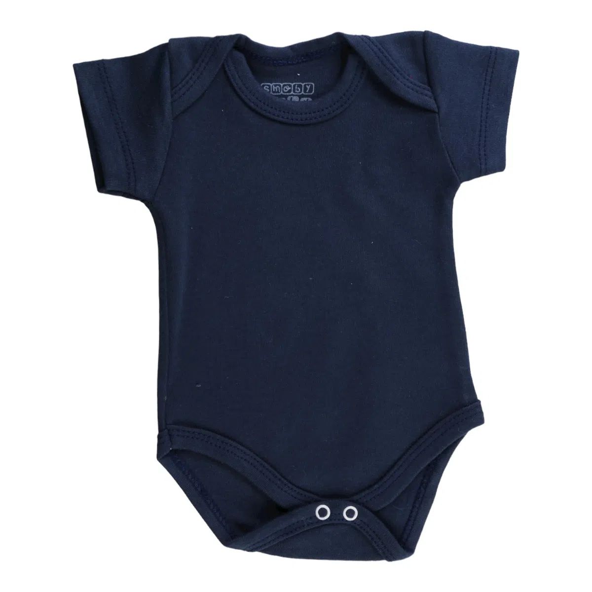 Kit Body Manga Curta Smoby Baby Liso Azul 3 Peças